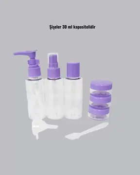 Taşınabilir 5’li Seyahat Banyo Seti Şampuanlık Sprey Krem Kutusu Yeni Nesil