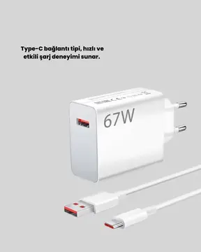 67 Watt Type C Hızlı Şarj Başlık Xiaomi Black Shark Uyumlu Yeni Nesil