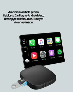 USB Girişli Tak Çalıştır Kablosuz Android Auto Cihazı Yeni Nesil