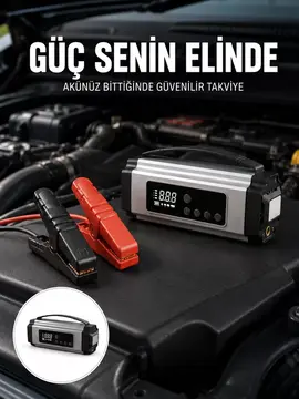 Yolda Kalmaya Son Dijital Ekranlı Akü Takviye ve Hava Kompresörü Çok Fonksiyonlu Acil Güç Ünitesi Yeni Nesil