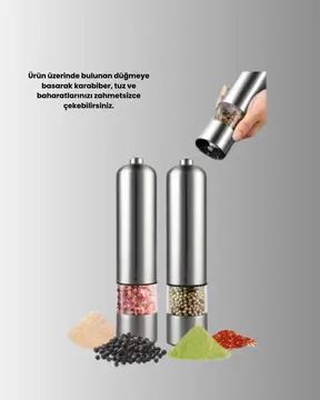Işıklı Pilli Baharat Değirmeni Taze ve Pratik Öğütme Yeni Nesil