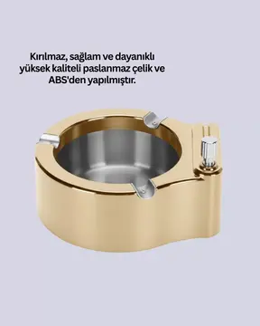 Çakmak Entegreli Küllük Yeniden Doldurulabilir Metal Gövde Yeni Nesil