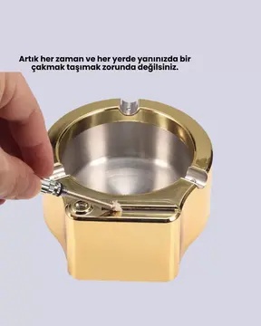 Çakmak Entegreli Küllük Yeniden Doldurulabilir Metal Gövde Yeni Nesil