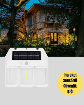 Dış Mekan Solar Duvar Lambası – 120° Hareket Algılama 3 Işık Modu Yeni Nesil