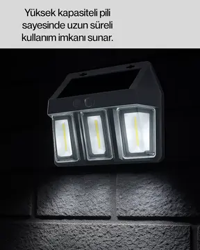3 in 1 Solar Duvar Lambası – IP65 Su Geçirmez Hareket Sensörlü Yeni Nesil