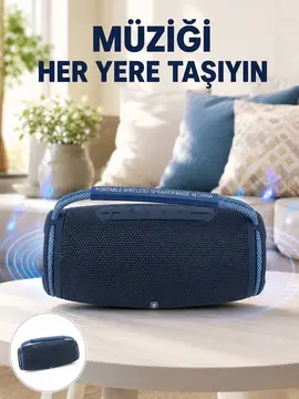 IPX5 Su Geçirmez Taşınabilir Bluetooth Hoparlör Renkli Işıklı Yeni Nesil