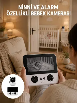 Uzaktan Kontrollü HD Bebek Kamerası Zoom ve Sıcaklık Sensörlü Yeni Nesil