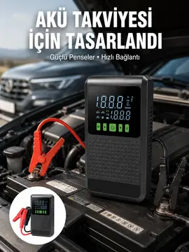 4’ü 1 Arada Jump Starter Hava Kompresörü Powerbank ve LED Fener Yeni Nesil