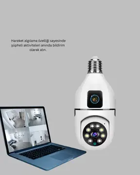 1080P WiFi Ampul Güvenlik Kamerası – Gece Görüş & Uzaktan Erişim Yeni Nesil