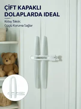 4 Adet Çocuk Güvenlik Dolap Kilidi Dayanıklı ve Uzun Ömürlü Tasarım Yeni Nesil
