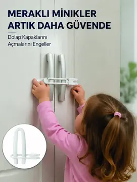 4 Adet Dolap Emniyet Kilidi Çocuk Güvenliği İçin Güçlü ve Dayanıklı Set Yeni Nesil