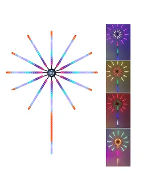 RGB LED Duvar Dekoru Sökülebilir Kollu Havai Fişek Işık Sistemi Yeni Nesil