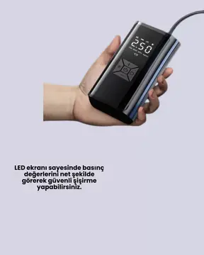 12V Uyumlu Çok İşlevli Akıllı Araç Lastik Pompası Yeni Nesil