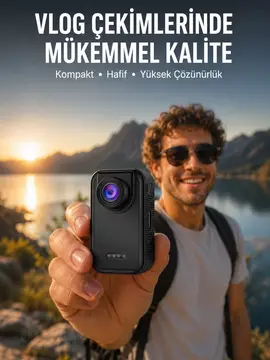 Vlog Seyahat ve Günlük Video Çekimleri İçin Mini Kamera Yeni Nesil