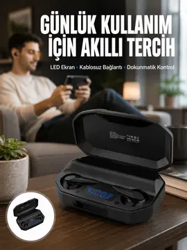 Kulak İçi Bluetooth Kulaklık Rgb Işıklı Çift Mikrofonlu iOS/Android Uyumlu BT 5.2 Yeni Nesil