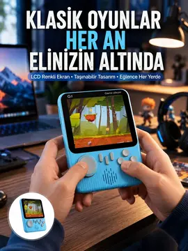 3.5 İnç Mini Atari Taşınabilir Oyun Konsolu 666 Adet Retro Oyun Yeni Nesil