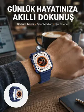 Akıllı Saat 360 mAh Çoklu Spor Modlu Lacivert Siyah Kordon Yeni Nesil