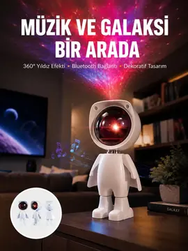 Gün Batımı Projektör Lamba Astronot Görünümlü Dekoratif Masa Lambası Yeni Nesil
