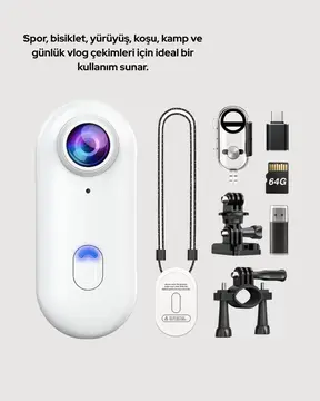 Şarj Edilebilir Uzun Ömürlü Mini Spor Kamera Full HD Yeni Nesil