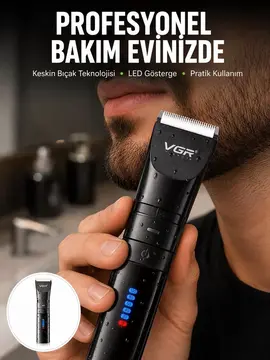 Şarjlı Tıraş Makinesi –Dijital Ekranlı Hızlı Şarjlı Profesyonel Kesim Seti Yeni Nesil