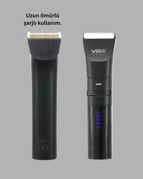 Şarjlı Tıraş Makinesi – Dijital Ekranlı IPX7 Su Geçirmez Titanyum Bıçaklı Yeni Nesil