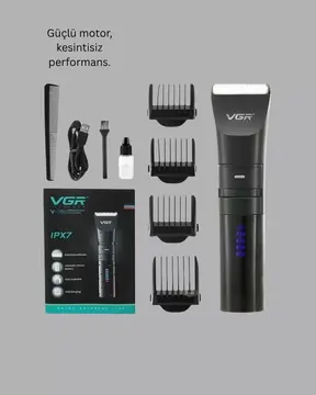Şarjlı Tıraş Makinesi – Dijital Ekranlı IPX7 Su Geçirmez Titanyum Bıçaklı Yeni Nesil