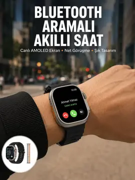 Akıllı Saat Kol Saati Android ve İOS Uyumlu Nabız Ölçer Sesli Asistan Yeni Nesil