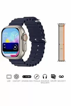Akıllı Saat Çok Fonksiyonlu Unısex Sosyal Medya Girişli Bluetooth Bağlantılı Yeni Nesil