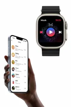 49mm Akıllı Saat Amoled Ekranlı Kadın Erkek Kol Saati Plastik Kordon Yeni Nesil