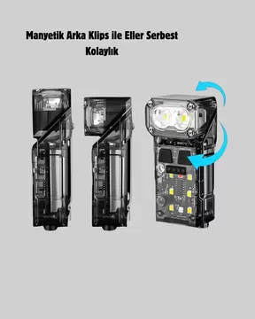 3 Fonksiyonlu LED Far El Feneri Çalışma Lambası Uzun Pil Ömürlü Yeni Nesil