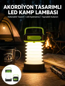 Katlanabilir Kamp Lambası Akordiyon Lamba Şarjlı 3 Kademeli Solar Yeni Nesil