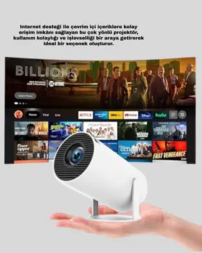 Kablosuz Mini Projeksiyon Cihazı Oyun ve Film İçin Taşınabilir Ev Sineması Yeni Nesil