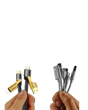 65W 4'ü 1 Arada Çoklu Şarj Kablosu – USB-C USB-A Lightning Veri ve Şarj Desteği Yeni Nesil