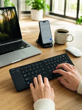 Taşınabilir Katlanabilir Bluetooth Klavye iOS Android Windows Uyumlu