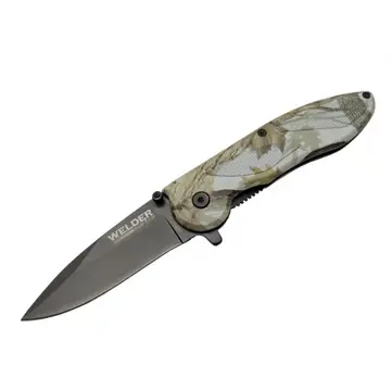 Çakı Yaprak Desenli 19,5 Cm Yarı Otomatik , Kemerlikli