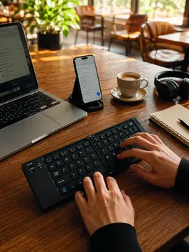 Katlanabilir Bluetooth Klavye 3 Cihaz Bağlantılı Kablosuz Taşınabilir Klavye