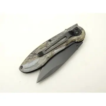 Çakı Yaprak Desenli 19,5 Cm Yarı Otomatik , Kemerlikli