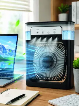 Masaüstü Püskürtmeli Serinletici Fan 5 Sisleme 3 Fan Hızı 7 Renk Ambiyans Işığı