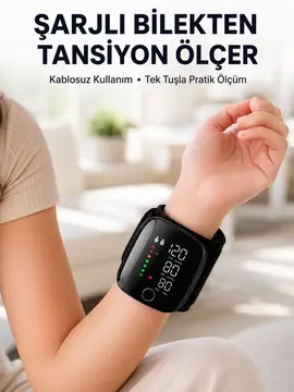 Otomatik Bilekten Tansiyon Ölçer Şarjlı Dijital Ölçüm Cihazı