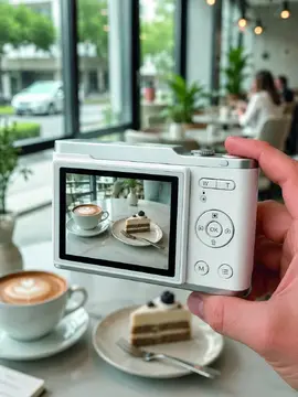 Beyaz 4K Dijital Kamera 2.4 İnç HD Ekran ve LED Flaşlı