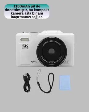 Kompakt Dijital Fotoğraf Makinesi Beyaz 18X Dijital Zoom Destekli