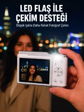 Beyaz 4K Video Kayıtlı 48 MP Dijital Fotoğraf Makinesi Otomatik Odaklama