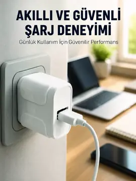 Pratik ve Kompakt Tasarımlı 12W USB Telefon Şarj Adaptörü