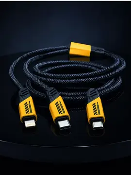 3'ü 1 Arada USB Şarj Kablosu 240W Hızlı Şarj ve Veri Aktarım Kablosu