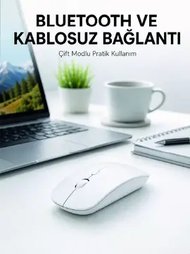 Bluetooth Kablosuz Wireless Mouse Şarjlı Sessiz Ergonomik 5000 DPI Fare