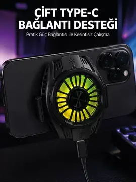 Manyetik Bağlantılı Çift Type-C Girişli Telefon Soğutucu