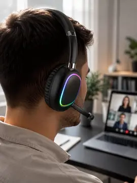 RGB Işıklı Bluetooth Mikrofonlu Kulaklık Uzun Süreli Kullanım Type-C Şarjlı