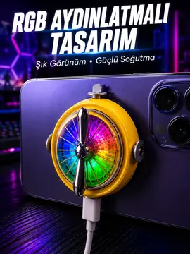 RGB Işıklı Manyetik Telefon Oyun Soğutucu Fan