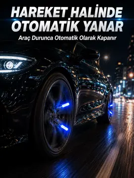 Hareketle Yanan LED Sibop Işığı 4'lü Araç Lastik Lambası