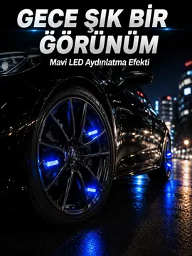 Araç Sibop Işığı 4'lü Set Otomatik Yanan LED Lastik Aksesuarı